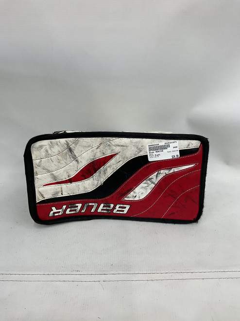Vist Large View of Product Image Which is Used Bauer REACTOR Junior Goalie Blocker White