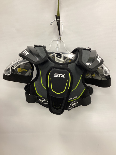 Vist Large View of Product Image Which is Used STX 200+ Lacrosse Shoulder Pads Black XS