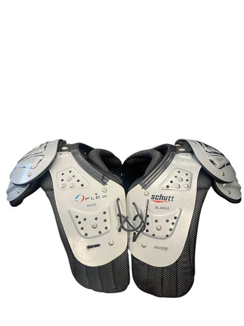 Vist Large View of Product Image Which is Used Schutt Y FLEX FB Shoulder Pads Grey XL