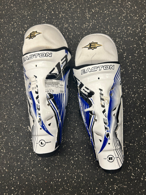 Vist Large View of Product Image Which is Used Easton STEALTH S13 Youth Shin Guards White 11"