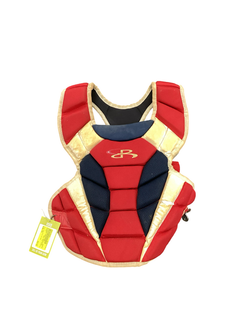 Vist Large View of Product Image Which is Used BoomBah CHEST PROTECTOR Catchers Chest Protector Navy Blue And Red Youth