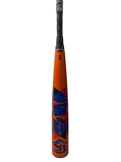 Vist Large View of Product Image Which is Used Louisville Slugger 2022 META BBMTB3-22 32/29 BBCOR -3 Bat - Navy Blue And Orange 
