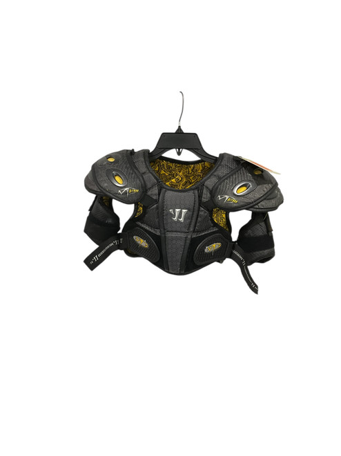 Vist Large View of Product Image Which is Used Warrior HITMAN Lacrosse Shoulder Pads Black MD