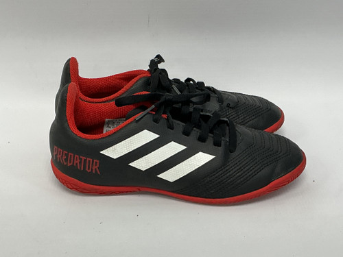 Vist Large View of Product Image Which is Used Adidas Soccer Indoor Shoes Black And Red Junior 02