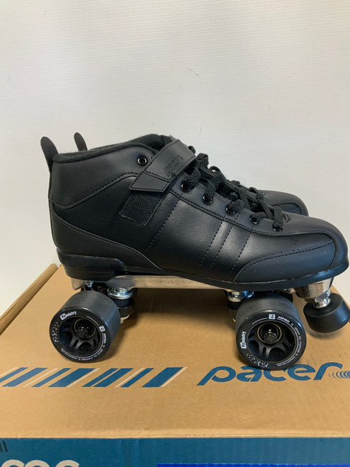 Used Pacer AERO Senior Roller Quad Skates Black Senior 9 11823-S000035112 Vist Large View of Product Image Which is Used Pacer AERO Senior Roller Quad Skates Black Senior 9