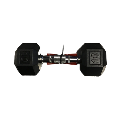 Vist Large View of Product Image Which is New Apollo Athletics 10 lbs. Rubber Hex Dumbbell