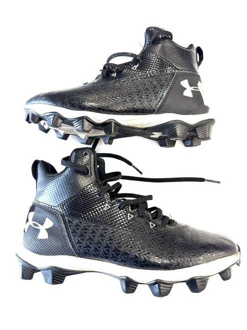 Vist Large View of Product Image Which is Used Under Armour Jr FB Cleats Black Junior 05