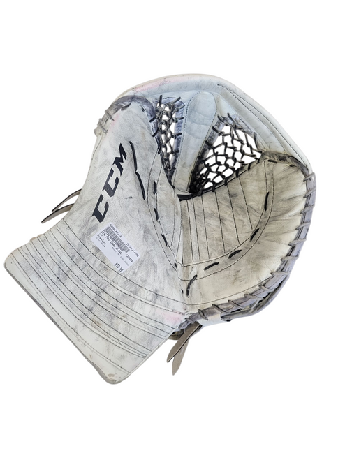 Vist Large View of Product Image Which is Used CCM PRO GOAL GLOVE Senior Goalie Catcher White