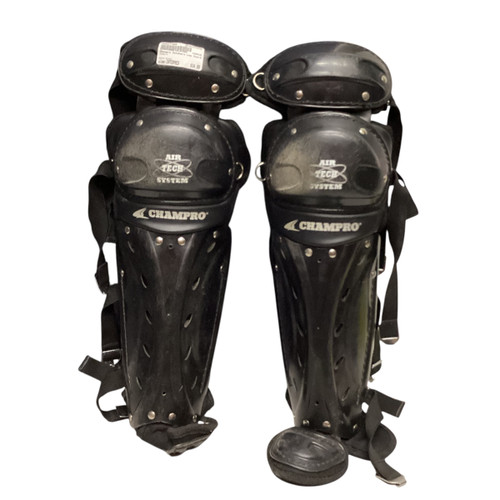 Vist Large View of Product Image Which is Used Champro Catchers Leg Guards Black Intermed