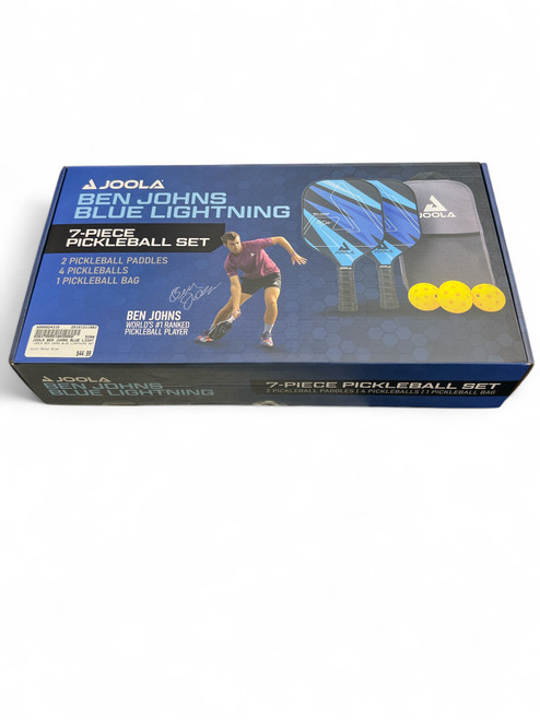 Vist Large View of Product Image Which is Used JOOLA BEN JOHNS BLUE LIGHTNING SET Pickleball Racquet Royal Blue