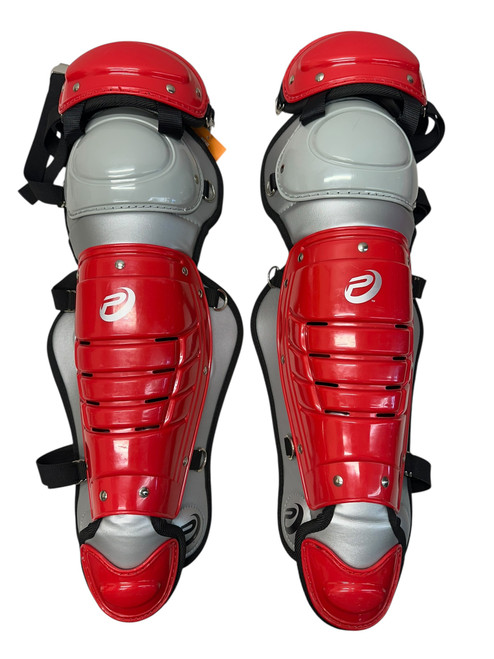 Vist Large View of Product Image Which is New  Pro 9 LG-P14.5 Catchers Leg Guards Red Intermed