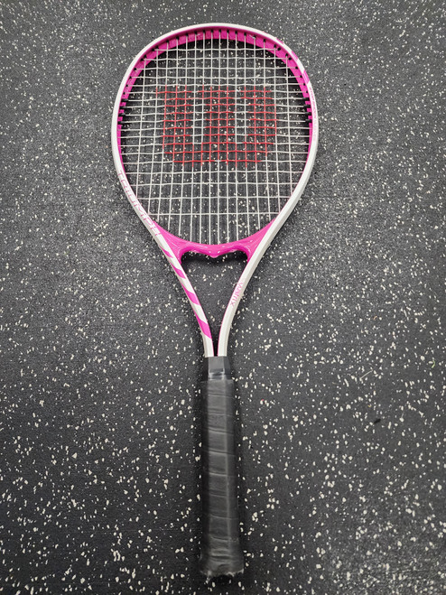 Vist Large View of Product Image Which is Used Wilson TRIUMPH Womens Tennis Racquet White 4 3/8"