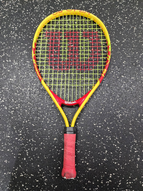 Vist Large View of Product Image Which is Used Wilson US OPEN Junior Tennis Racquet Yellow 19"