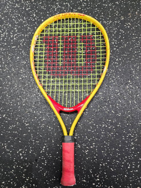 Vist Large View of Product Image Which is Used Wilson US OPEN Junior Tennis Racquet Yellow 19"