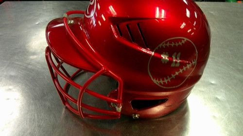 Vist Large View of Product Image Which is Used Rawlings COOL Batting Helmet w/Mask Red SM