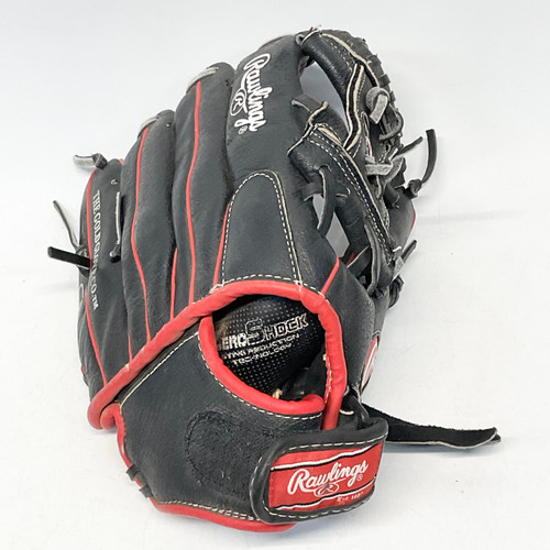 Vist Large View of Product Image Which is Used Rawlings SURE CATCH BB/SB Glove RH Throw Black 11"
