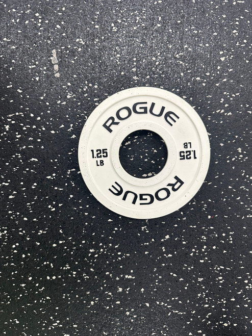 Vist Large View of Product Image Which is Used Rogue Olympic Plate (Each) White 1.25 lb