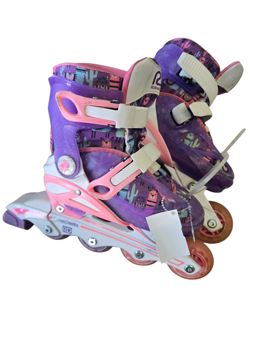 Vist Large View of Product Image Which is Used RollerDerby ADJ 12-2 KIDS SKATES Child Rec Fitness Skates Purple Adjustable