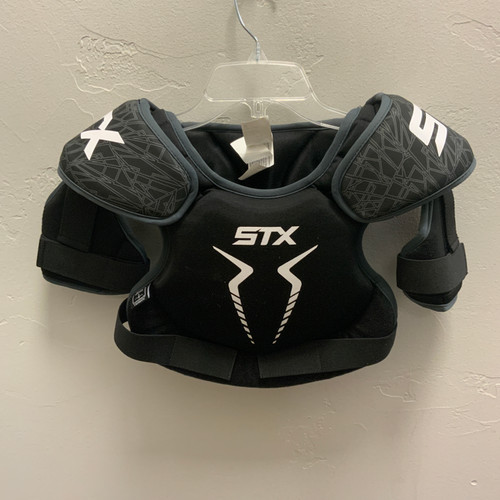 Vist Large View of Product Image Which is Used STX STALLION 75 Lacrosse Shoulder Pads Black MD