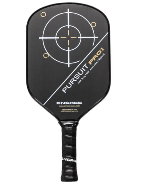 Vist Large View of Product Image Which is New Engage Pursuit Pro1 Hybrid Pickleball Paddle - Gold