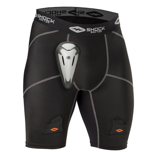 Vist Large View of Product Image Which is New Shock DR CORE COMP SHORT Hockey Jock Black SM