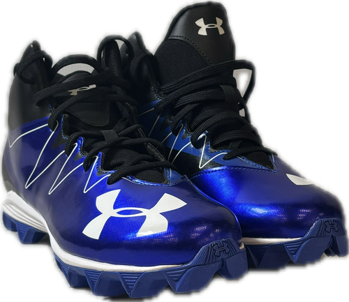 Vist Large View of Product Image Which is Used Under Armour Adult FB Cleats Royal Blue Senior 9.5