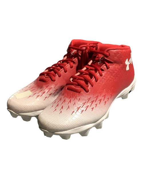 Vist Large View of Product Image Which is Used Under Armour Adult FB Cleats White Senior 6