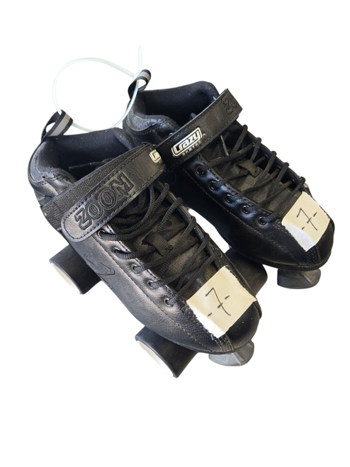 Vist Large View of Product Image Which is Used CRAZY ZOOM SKATES Senior Roller Quad Skates Black Senior 7