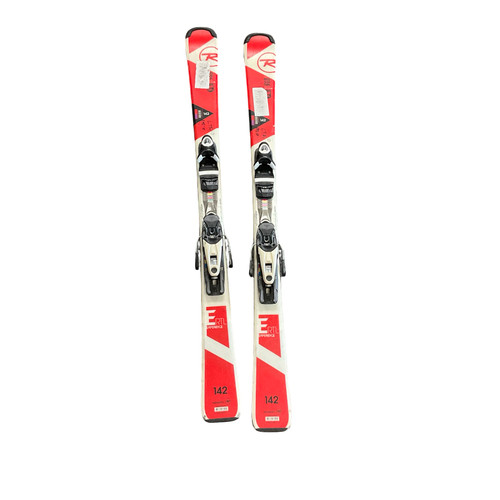 Vist Large View of Product Image Which is Used Rossignol EXPERIENCE RTL Boys DH Ski/Binding White/Black/Red 142 cm