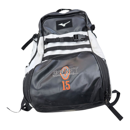 Vist Large View of Product Image Which is Used Mizuno BATPACK BB/SB Player Backpack White