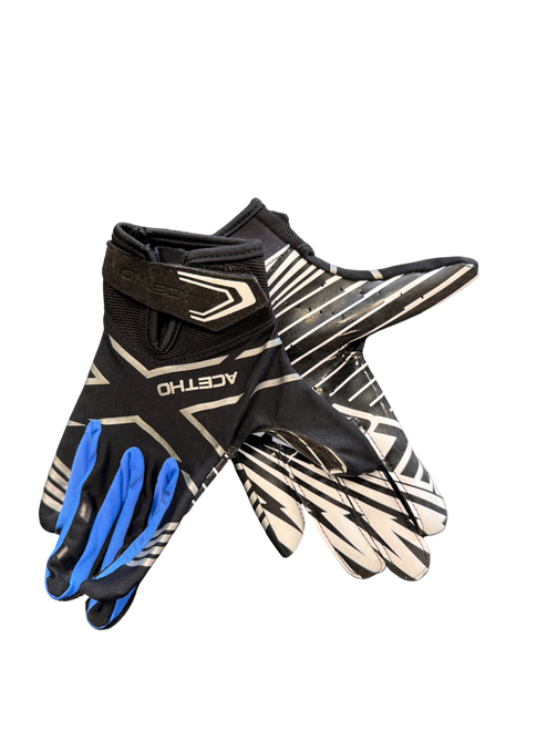 Used ACETHO FOOTBALL GLOVES Black And Royal Blue MD 11892-S000023644 Vist Large View of Product Image Which is Used ACETHO FOOTBALL GLOVES Black And Royal Blue MD
