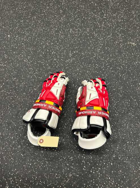 Vist Large View of Product Image Which is Used Under Armour Lacrosse Gloves Mens Red LG