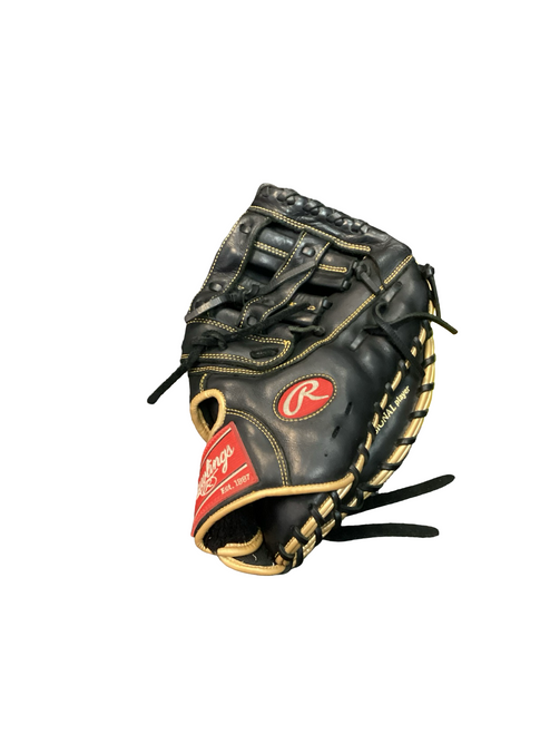 Vist Large View of Product Image Which is Used Rawlings R9 SERIES BB/SB First Base RH Throw Black 12 1/2"