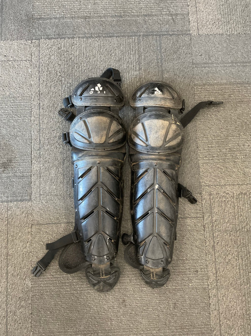 Vist Large View of Product Image Which is Used Adidas SHIN GUARDS Catchers Leg Guards Black Junior