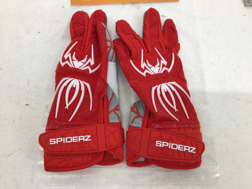 Vist Large View of Product Image Which is Used SPIDERZ HYBRID LG BATTING GLOVES BB/SB Batting Gloves Red LG