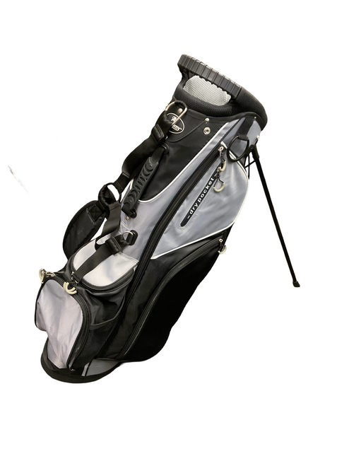 Used ACADEMY STAND BAG Mens Stand Bag Black And Grey 11143-S000128225 Vist Large View of Product Image Which is Used ACADEMY STAND BAG Mens Stand Bag Black And Grey