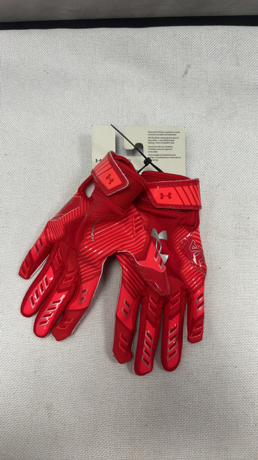 Used Under Armour F9 YOUTH RECEIVER GLOVES FB Gloves Red SM 11490-S000266535 Vist Large View of Product Image Which is Used Under Armour F9 YOUTH RECEIVER GLOVES FB Gloves Red SM