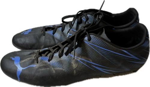 Vist Large View of Product Image Which is Used Puma Soccer Cleats Black And Royal Blue Senior 13