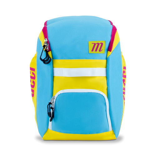 Vist Large View of Product Image Which is New Marucci Foxtrot 2026 Tee Ball Bat Pack- Columbia Blue/Yellow