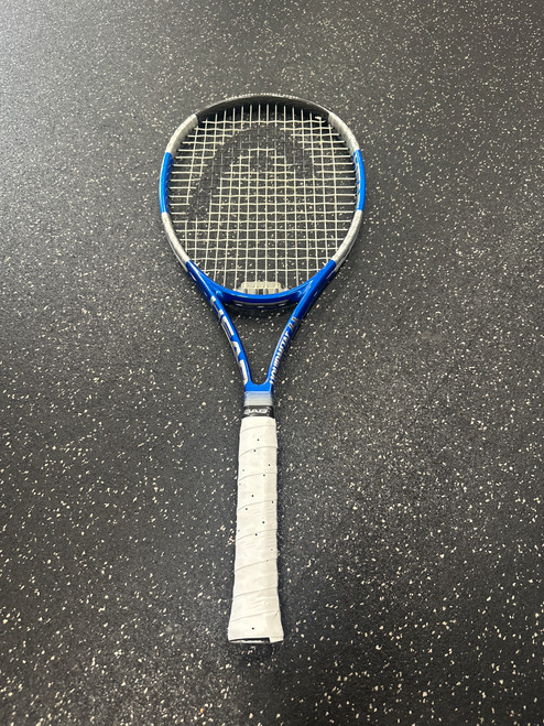 Vist Large View of Product Image Which is Used Head Racquet LIQUIDMETAL 4 Adult Tennis Racquet Black 4 3/8"