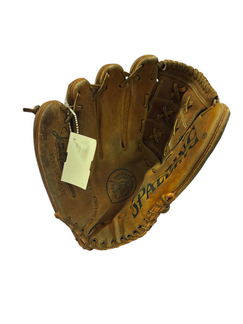 Used Spalding CHROME TANNED BB/SB Glove LH Throw Brown 12 1/2" 11732-S000358587 Vist Large View of Product Image Which is Used Spalding CHROME TANNED BB/SB Glove LH Throw Brown 12 1/2"