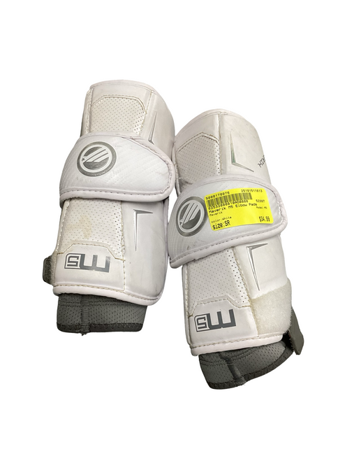 Vist Large View of Product Image Which is Used Maverik M5 Lacrosse Arm Pads/Guards White Senior