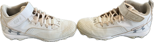 Vist Large View of Product Image Which is Used Under Armour BRYCE HARPER BB/SB Cleats White Senior 8.5
