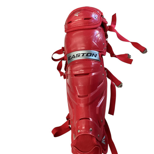 Vist Large View of Product Image Which is Used Easton EASTON SHIN GUARDS Catchers Leg Guards Red Junior