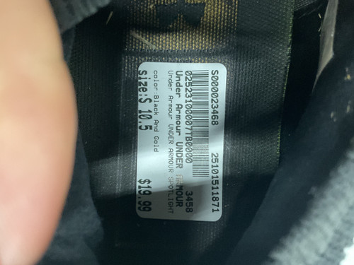Vist Large View of Product Image Which is Used Under Armour UNDER ARMOUR SPOTLIGHT Adult FB Cleats Black And Gold Senior 10.5