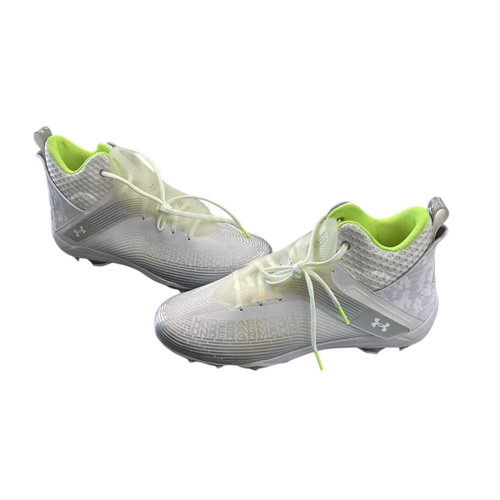 Vist Large View of Product Image Which is Used Under Armour Adult FB Cleats White Senior 14