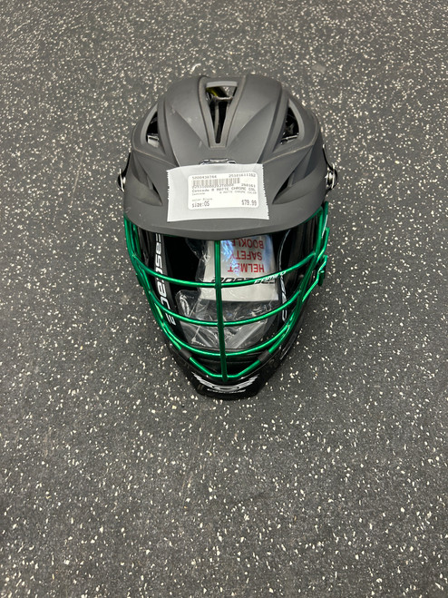 Vist Large View of Product Image Which is Used Cascade R MATTE CHROME COLOR Lacrosse Helmet Black One Size