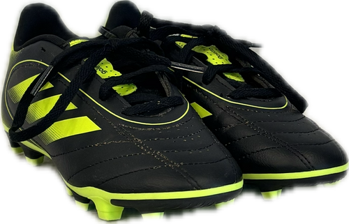 Vist Large View of Product Image Which is Used Adidas Soccer Cleats Black And Neon Green Junior 02.5