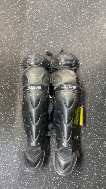 Vist Large View of Product Image Which is Used All Star SHIN GUARDS Catchers Leg Guards Black Intermed