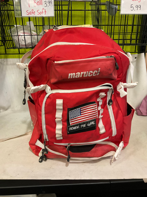 Vist Large View of Product Image Which is Used Marucci BACKPACK BB/SB Player Carry Bag Red